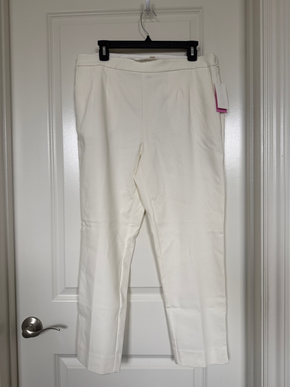 Riley & Rae Cream Straight Leg Pants with pockets